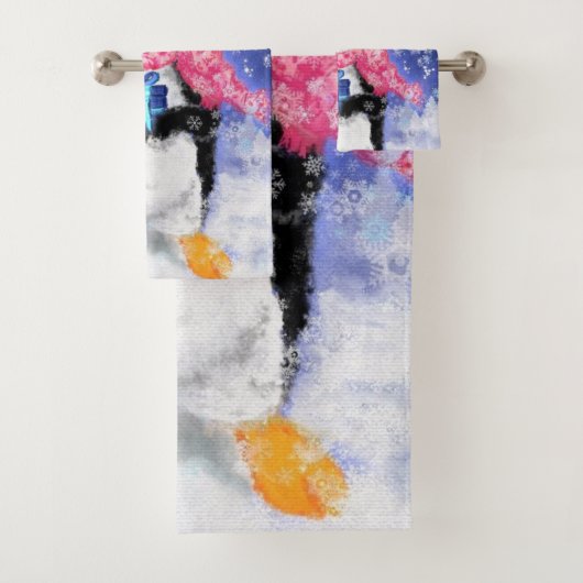 Kerst Pinguïn Badhanddoeken Bad Handdoek (Insitu)