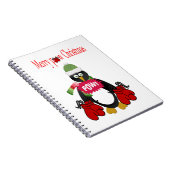Kerst Pinguïn Boksen Spiraal Notebook Notitieboek (Rechterzijde)