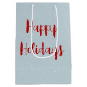 Kerst Pinguïn Dragen van een rode jas Medium Cadeauzakje (Achterkant)