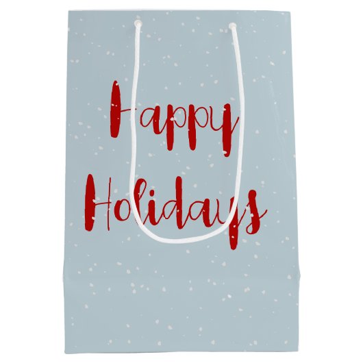 Kerst Pinguïn Dragen van een rode jas Medium Cadeauzakje (Achterkant)