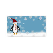 Kerst Pinguïn Gift Labels (Voorkant)