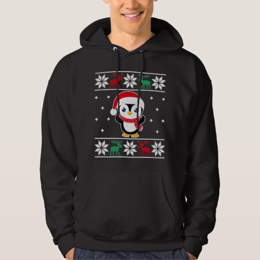 Kerst Pinguïn Grappige Classic Lelijke Sweater (Voorkant)