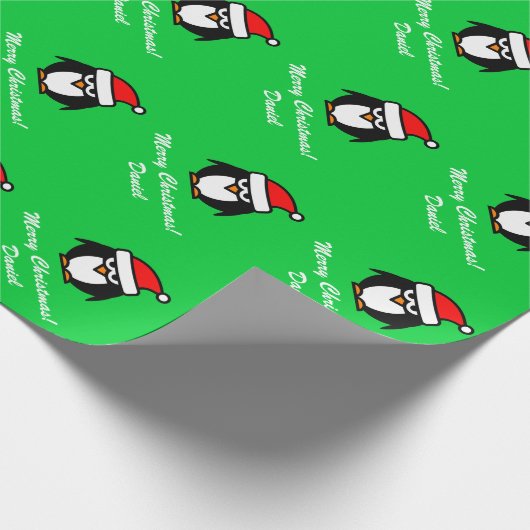 Kerst pinguïn inpakpapier |  (Hoek)