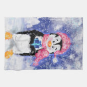 Kerst Pinguïn Keuken Handdoek (Horizontaal)