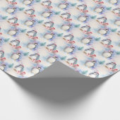 Kerst Pinguïn Vakantie Inpakpapier (Hoek)