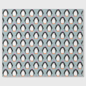 Kerst Pinguïns in Sneeuwvlokken Wrapping Papier (Vlak)