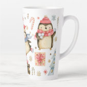 Kerst Pinguïns Latte Mok (Rechts)