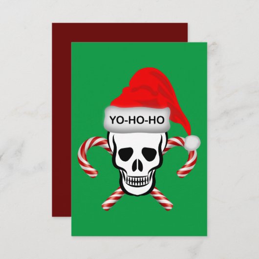 Kerst, Pirate Skull Informatiekaartje (Voorkant / Achterkant)