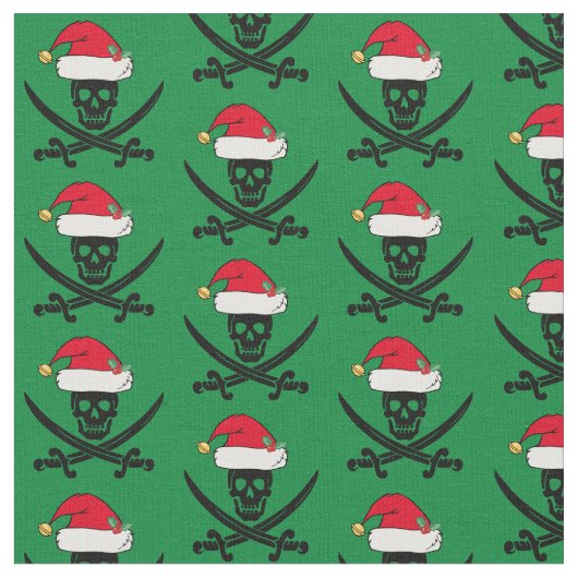 Kerst Pirate Skull Stof (Close Up)