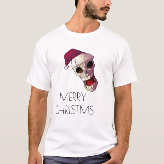 Kerst Pirate Skull T-shirt (Voorkant)