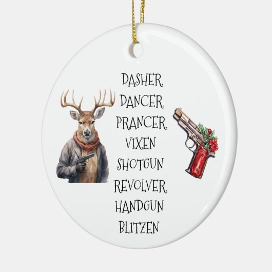 Kerst Pistool Lover Rendieren Namen Keramisch Ornament (Links)