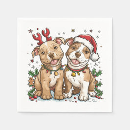 Kerst Pit Bull Honden Servet