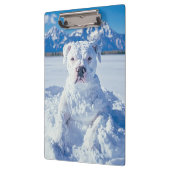 Kerst Pitbull Dog Snowman Klembord (Links)
