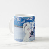 Kerst Pitbull Dog Snowman Koffiemok (Voorkant links)