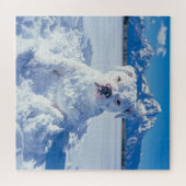 Kerst Pitbull Dog Snowman Legpuzzel (Horizontaal)