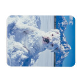 Kerst Pitbull Dog Snowman Magneet (Horizontaal)