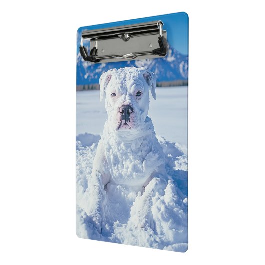 Kerst Pitbull Dog Snowman Mini Klembord (Angled2)