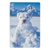 Kerst Pitbull Dog Snowman Mini Klembord (Achterkant)