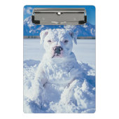 Kerst Pitbull Dog Snowman Mini Klembord (Voorkant)