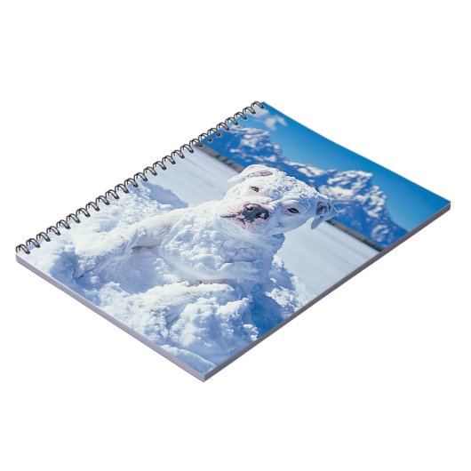 Kerst Pitbull Dog Snowman Notitieboek (Linkerzijde)