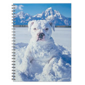 Kerst Pitbull Dog Snowman Notitieboek (Voorkant)