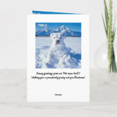 Kerst Pitbull Dog Snowman Notitiekaartje (Achterkant)