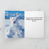 Kerst Pitbull Dog Snowman Notitiekaartje (Binnen)