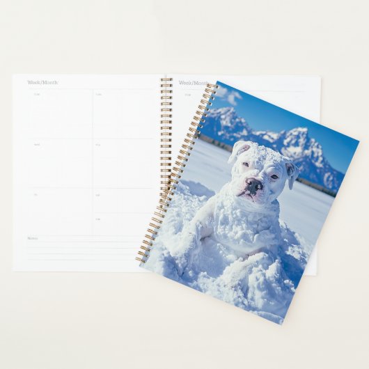 Kerst Pitbull Dog Snowman Planner (Display)