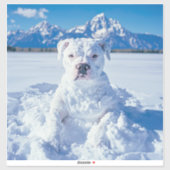 Kerst Pitbull Dog Snowman Sticker (Vel)