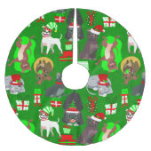 Kerst Pitbull Puppy Kerstman Hond Kerstboom Rok (Voorkant)