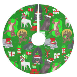 Kerst Pitbull Puppy Kerstman Hond Kerstboom Rok