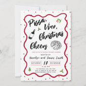 Kerst Pizza en Wijnfeest Kaart (Voorkant)