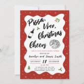 Kerst Pizza en Wijnfeest Kaart (Voorkant)