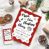 Kerst Pizza en Wijnfeest Kaart