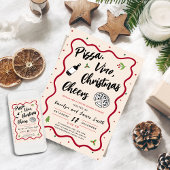 Kerst Pizza en Wijnfeest Kaart
