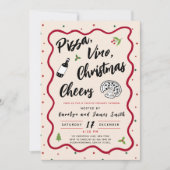 Kerst Pizza en Wijnfeest Kaart (Voorkant)