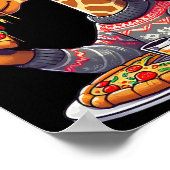 Kerst Pizza Giraffe  Poster (Hoek)