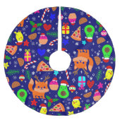 Kerst Pizza Kuiken Vogel Avocado Blauw Kerstboom Rok (Voorkant)
