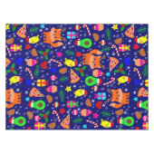 Kerst Pizza Kuiken Vogel Avocado Blauw Tafelkleed (Voorkant (Horizontaal))