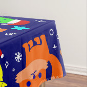 Kerst Pizza Kuiken Vogel Avocado Blauw Tafelkleed (Voorbeeld)