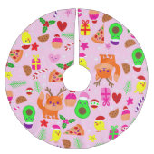 Kerst Pizza Kuiken Vogel avocado roze Kerstboom Rok (Voorkant)