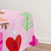 Kerst Pizza Kuiken Vogel avocado roze Tafelkleed (Voorbeeld)