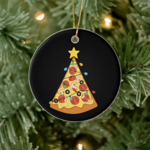 Kerst Pizza Liefhebber Vakantiediner Kerstnacht Keramisch Ornament