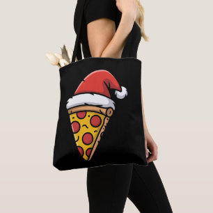 Kerst Pizza Slice Kerstman Hoed Pepperoni Vakantie Tote Bag