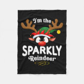 Kerst Pjs Sparkly Xmas Rendier Matching Fleece Deken (Voorkant)