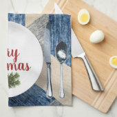 Kerst plaats instelling theedoek (Quarter Fold)