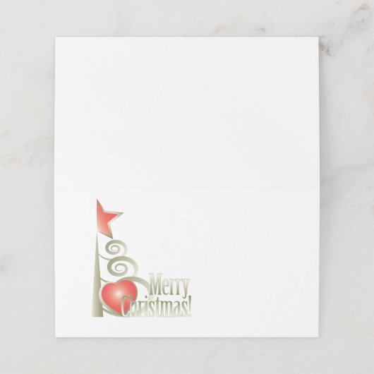 Kerst Plaatskaartje (Buitenkant ongevouwen)