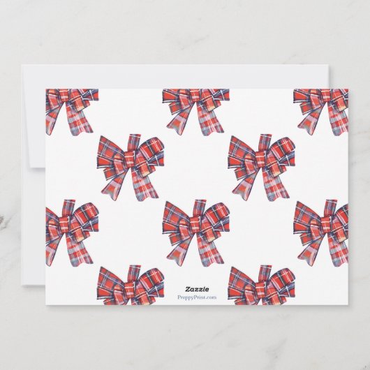 Kerst Plaid Bow Chinoiserie Topiary Tree Foto Feestdagenkaart (Achterkant)