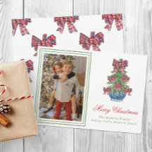 Kerst Plaid Bow Chinoiserie Topiary Tree Foto