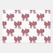 Kerst Plaid Bow Chinoiserie Topiary Tree Inpakpapier Vel (Voorkant 2)